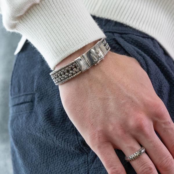 663 armband zilver Heren MESH Collectie