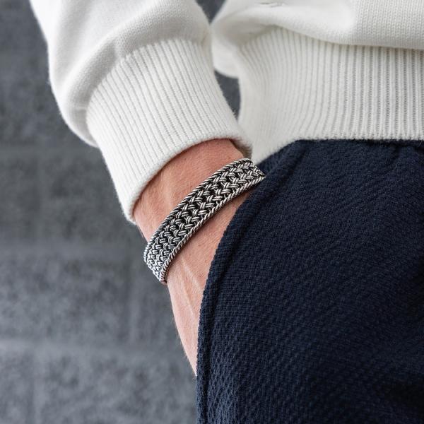 663 armband zilver Heren MESH Collectie