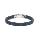 781BLU armband zilver leer ALPHA Collectie