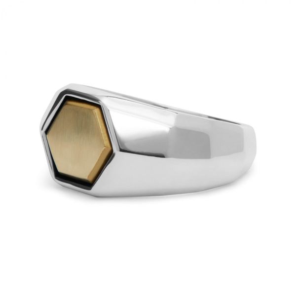 X201SGI zegelring zilver - goldplated SXM - Edged Collectie