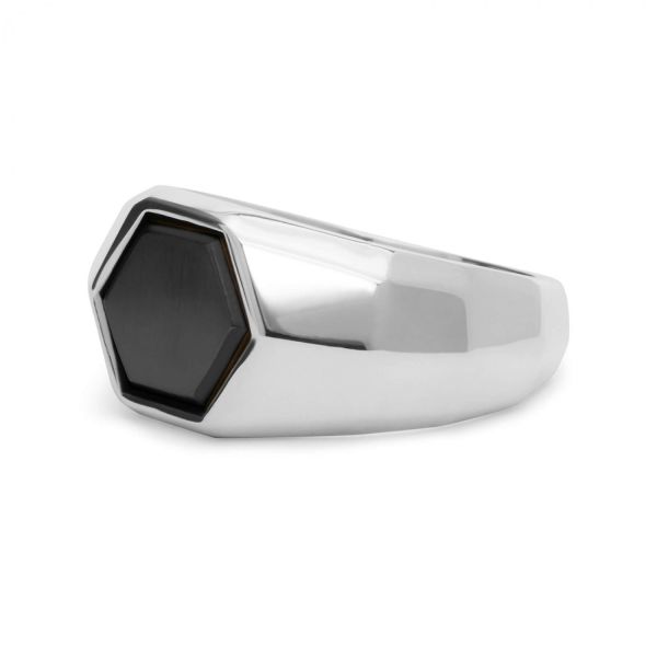 X201SRI zegelring silver - rutheniumplated SXM - Edged Collectie